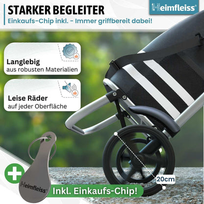Heimfleiss Einkaufstrolley klappbar mit Kühlfach, 56 Liter