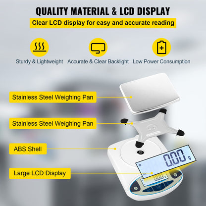 VEVOR Präzisionswaage elektronische Feinwaage – 5000g 0.01g