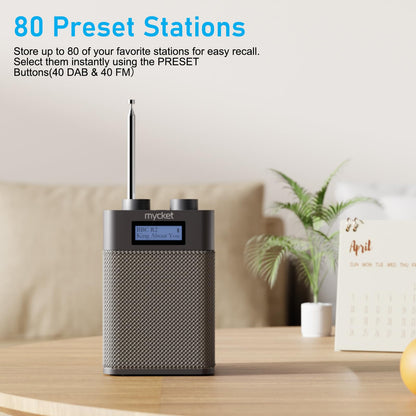 Mycket DAB/DAB+ Radio, tragbares UKW Digitalradio mit Bluetooth