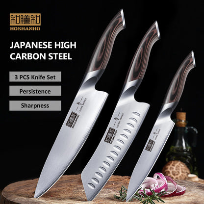 HOSHANHO Professionelles Küchenmesser Set 3-teilig – Edelstahl