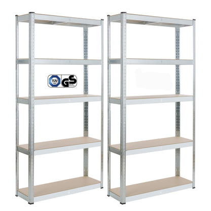 Arebos Schwerlastregal 2er Set, Steckregal 180x90x30 cm, 875 kg