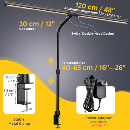 EYOCEAN Doppelkopf Schreibtischlampe Dimmbar – Monitor Tageslicht