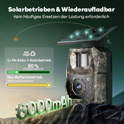 MAXDONE PH970S Wildkamera 4K 64MP mit Solar, WLAN und Nachtsicht