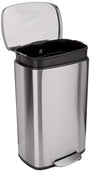 Amazon Basics 50l Rechteck Mülleimer - Küche, Pedal, Satiniert Nickel. Rechteckiger 50L Abfalleimer in Satiniert Nickel mit Pedalöffnung für die Küche.