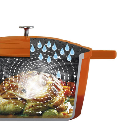 STONELINE Cocotte Bräter Aluguss 28 cm Induktion – Ofenrot