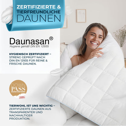 Glückstoff Feder- und Daunendecke Duvet - 200x200cm Ganzjahresdecke