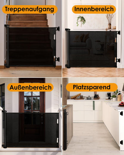 derimkcoa Treppenschutzgitter ausziehbar 0–140 cm, schwarz