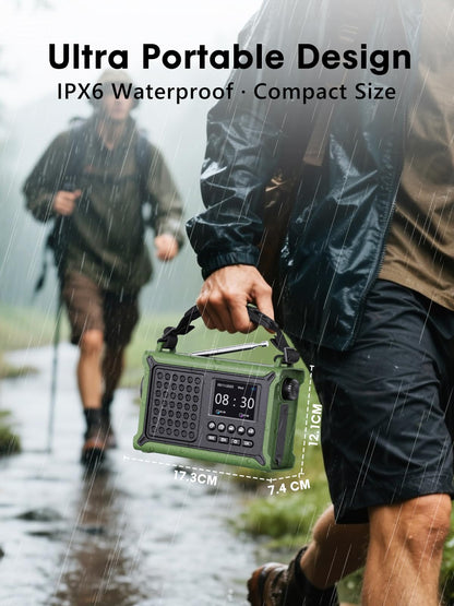 ROCAM CR1030DAB DAB+ Kurbelradio mit Bluetooth, Solar & 12000 mAh Akku