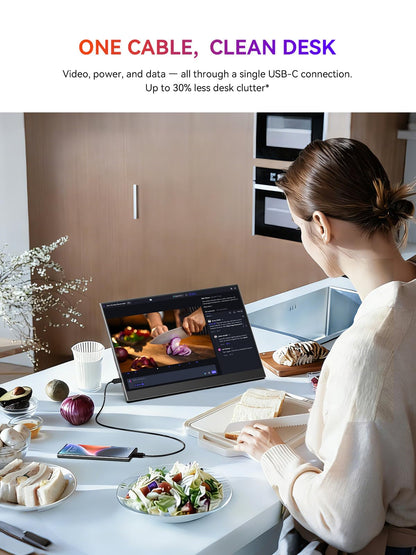 UPERFECT Tragbarer Monitor 15,6 Zoll FHD IPS mit klappbarem Ständer
