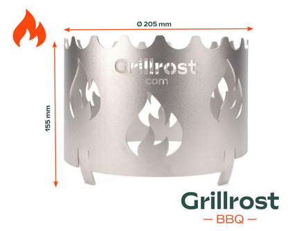 Grillrost.com Edelstahl Wokaufsatz für Feuerplatten mit 20 cm Loch
