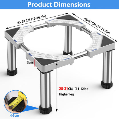 DEWEL Untergestell für Kühlschrank, verstellbarer Sockel 45–67 cm