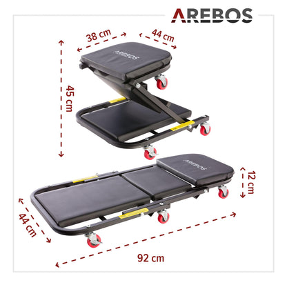 Arebos 2-in-1 Montagerollbrett, Werkstatt-Liegewagen, 150 kg