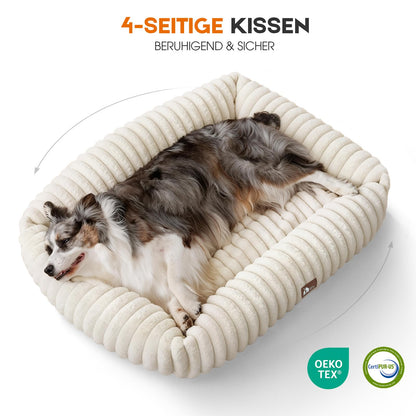 Upvilla Hundebett für grosse Hunde, waschbar, Beige, 92 × 69 cm