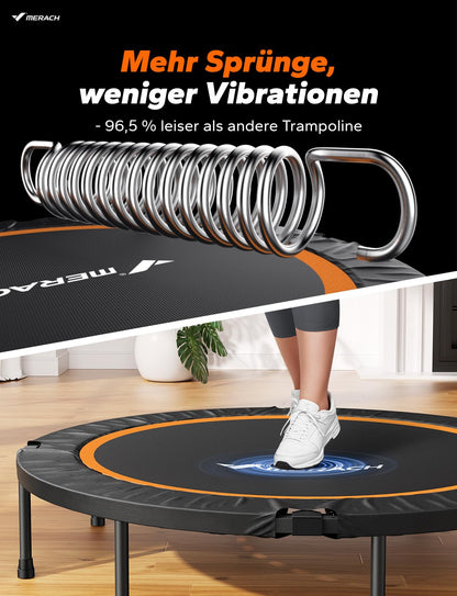 MERACH Mini Fitness Trampolin Faltbar für Bewegungstraining - 102cm
