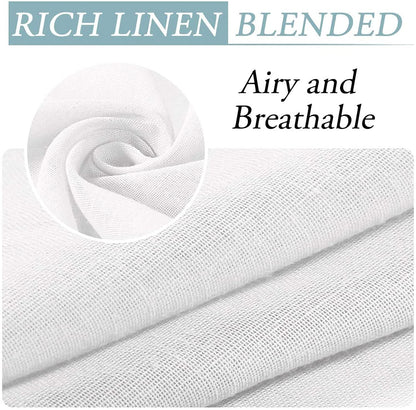 LINFKY Outdoor Vorhänge wasserdicht 2er-Set weiss 132 x 240 cm
