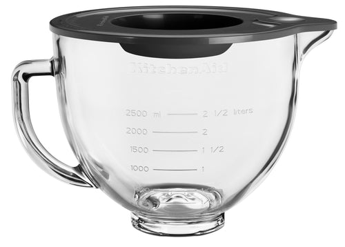 KitchenAid 4,7 L Glasschüssel für Küchenmaschine (5KSM5GB). Transparente, bauchige Rührschüssel zum Rühren, Kneten und Schlagen von Zutaten.