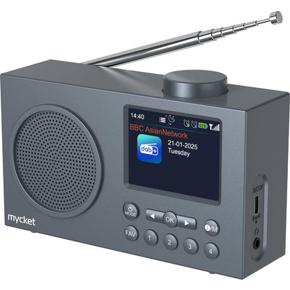 Mycket Tragbares DAB+/UKW Radio mit Bluetooth 5.0 und Farbdisplay – kompaktes Digitalradio