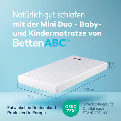 Betten-ABC Mini-Duo Wendematratze 60x120 cm für Babys & Kleinkinder