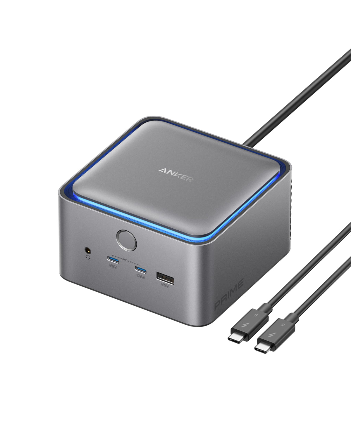 Anker Prime TB5 Docking Station – Thunderbolt 5, 14 Ports, schwarzer Block. Erweitert Laptop/PC-Konnektivität mit 14 Anschlüssen.