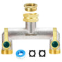 iBamso 4-Wege-Wasserverteiler 3/4 Zoll Messing mit Absperrventilen und verlängertem Metallgriff