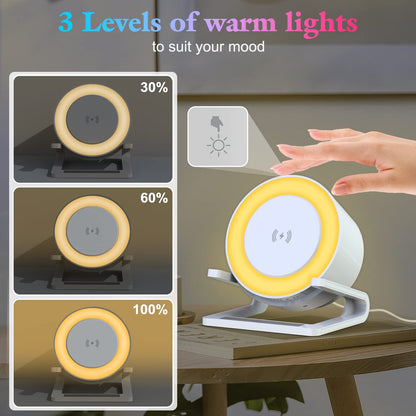 JAHAO M6064 Bluetooth Lautsprecher mit Nachtlicht & Wireless Charger