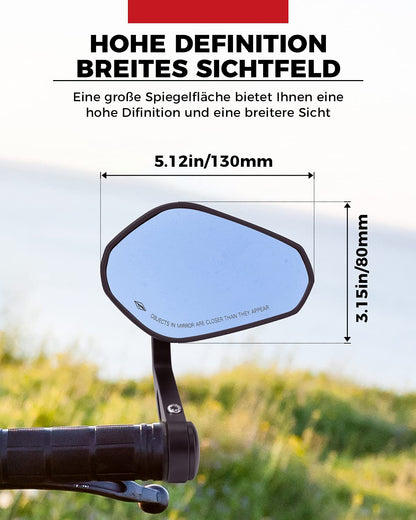 KEMIMOTO Lenkerendenspiegel Motorrad E-geprüft 360° 22mm 2 Stück