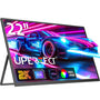 UPERFECT 22 Zoll 2K QLED tragbarer Monitor QHD IPS Display: Schwarzes, flaches Display zur mobilen Bildschirmerweiterung.