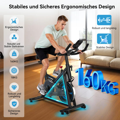Wenoker Heimtrainer Fahrrad mit Magnetwiderstand und App, bis 160 kg