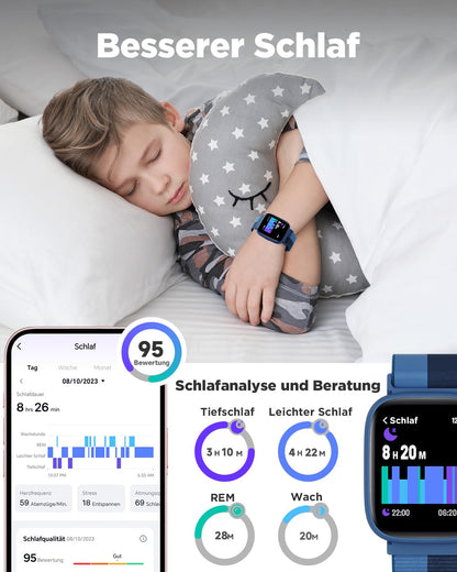 BIGGERFIVE BRAVE 2 Kinder-Smartwatch, 1,8-Zoll-Touchscreen, IP68