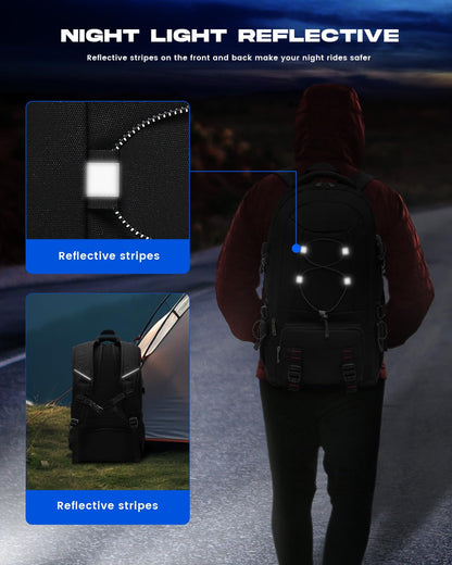 Besttravel Reiserucksack 45 L mit Laptopfach, wasserdicht, schwarz