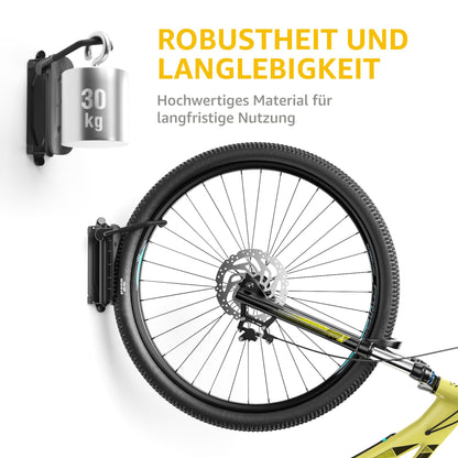 monTEK Fahrrad-Wandhalterung schwenkbar, Wandfahrradständer bis 30 kg