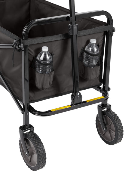 Amazon Basics Faltbarer Bollerwagen Garten mit Abdeckung Schwarz