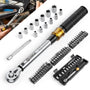 VIGRUE Drehmomentschlüssel 1/4 Zoll 5-25 Nm Set, ±4% Genauigkeit, mit Bits und Stecknüssen im Koffer
