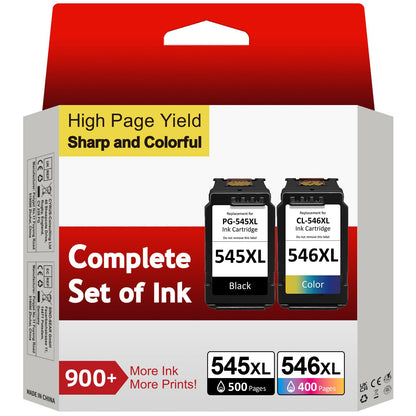 Sunnieink PG-545XL CL-546XL Druckerpatronen 2er-Pack für Canon Pixma, Patrone schwarz und dreifarbig