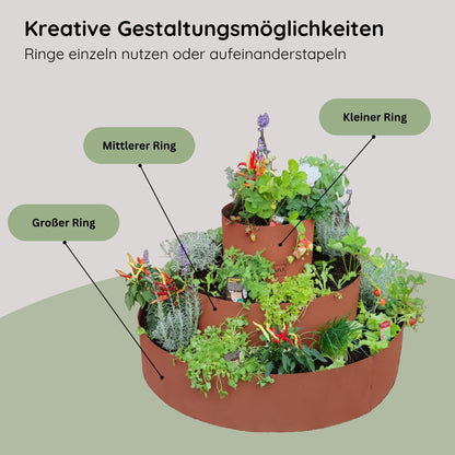 UNUS Garden Kräuterspirale Edelrost, rundes Kräuterbeet, 3 Ebenen