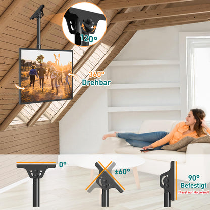 ELIVED TV Deckenhalterung EV3015 für 26-65 Zoll Fernseher bis 45 kg