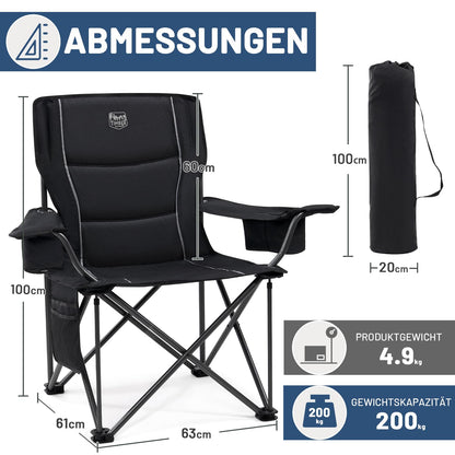 TIMBER RIDGE Campingstuhl 2er Set Übergross - Gepolstert, Kühltasche