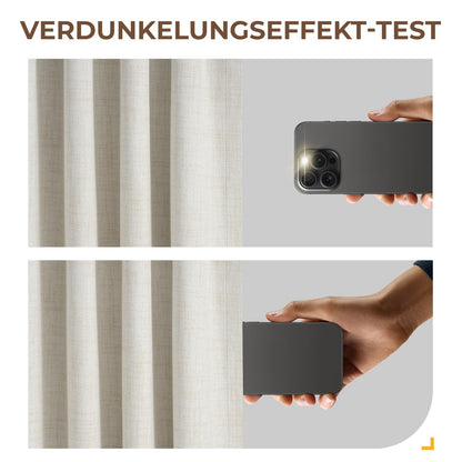 INOVADAY Verdunklungsvorhang Thermo 2er-Set Hellbeige 245 x 140 cm