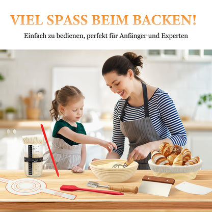 LZRBUBO Gärkorb Set 10-teilig, Sauerteig Starter Set mit Gärglas