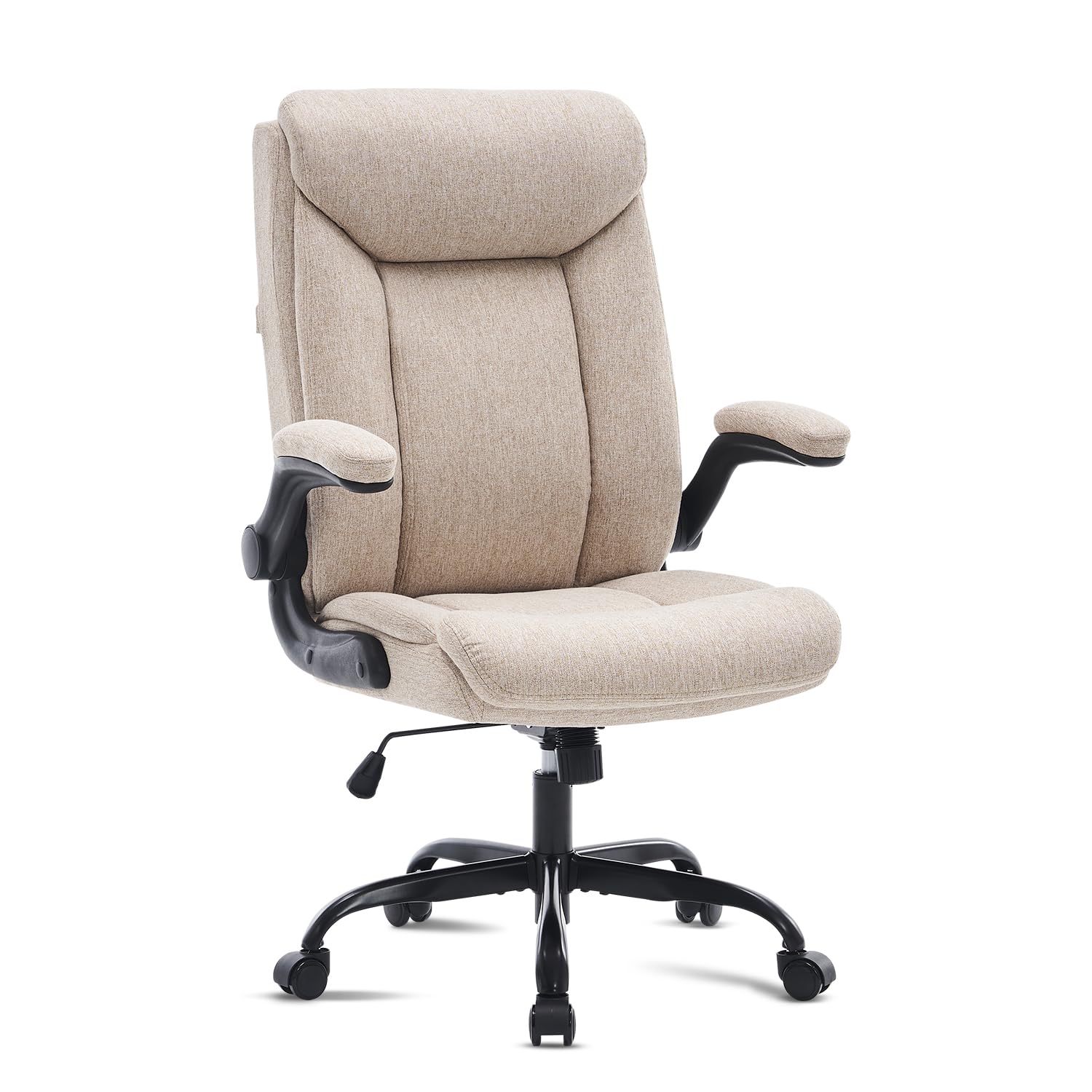 MZLEE Ergonomischer Bürostuhl Computerstuhl Arbeitsstuhl Beige Stoff. Ergonomisch geformt für unterstützendes Sitzen.
