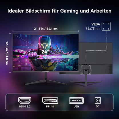 CronusPro Q24B1E 24 Zoll Curved Gaming Monitor 200Hz FHD