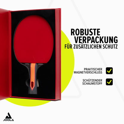 JOOLA RED Carbon Tischtennisschläger mit Magnetbox