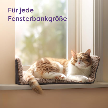 Knupis Katzen Fensterliege selbstwärmend rutschfest 90x28cm Braun
