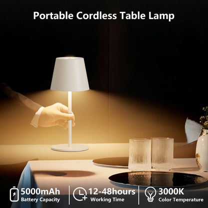 lundwa LED Akku Tischlampe kabellos dimmbar, 3000 K, beige, 2er-Set