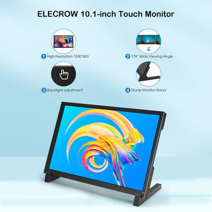 ELECROW Touchscreen Monitor Raspberry Pi Display - 10.1 Zoll HD