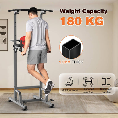 RELIFE Power Tower Kraftstation Klimmzüge Dips Grau-1