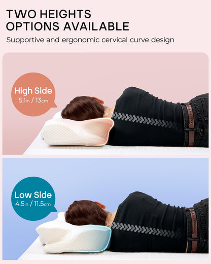 Elviros Nackenkissen aus Memory Foam, ergonomisch, 64 × 40 cm