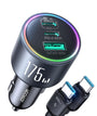 JOYROOM 175W Auto Ladegerät USB C, 3-Port Zigarettenanzünder Adapter mit 1,2m USB-C-Kabel