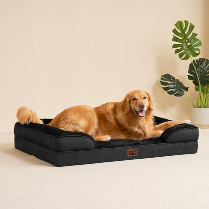 EHEYCIGA Orthopädisches Hundebett Memory Foam für Grosse Hunde - Schwarz