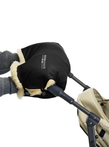 Hofbrucker Handwärmer Lammfell für Kinderwagen – Schwarz